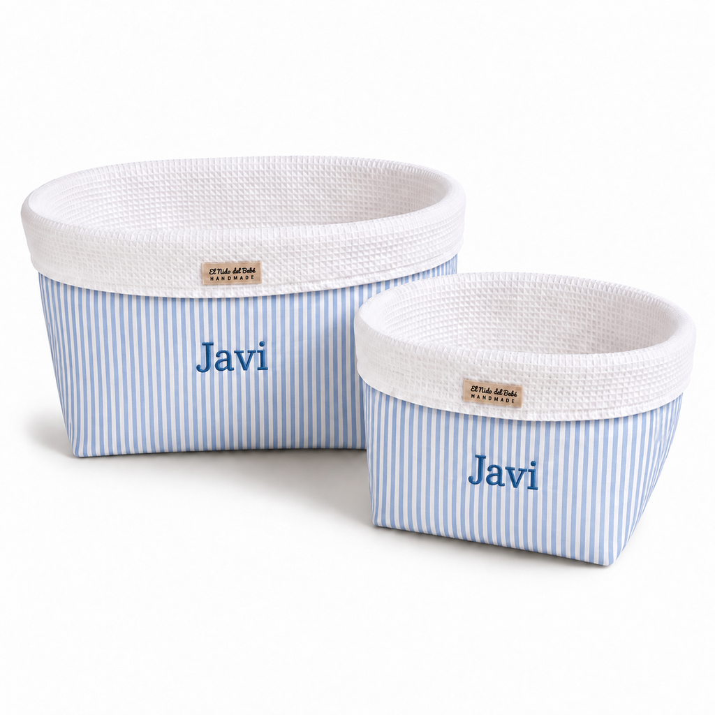 Tela Popelín de Algodón 100% Rayas Azul y Blanco – OEKO-TEX®