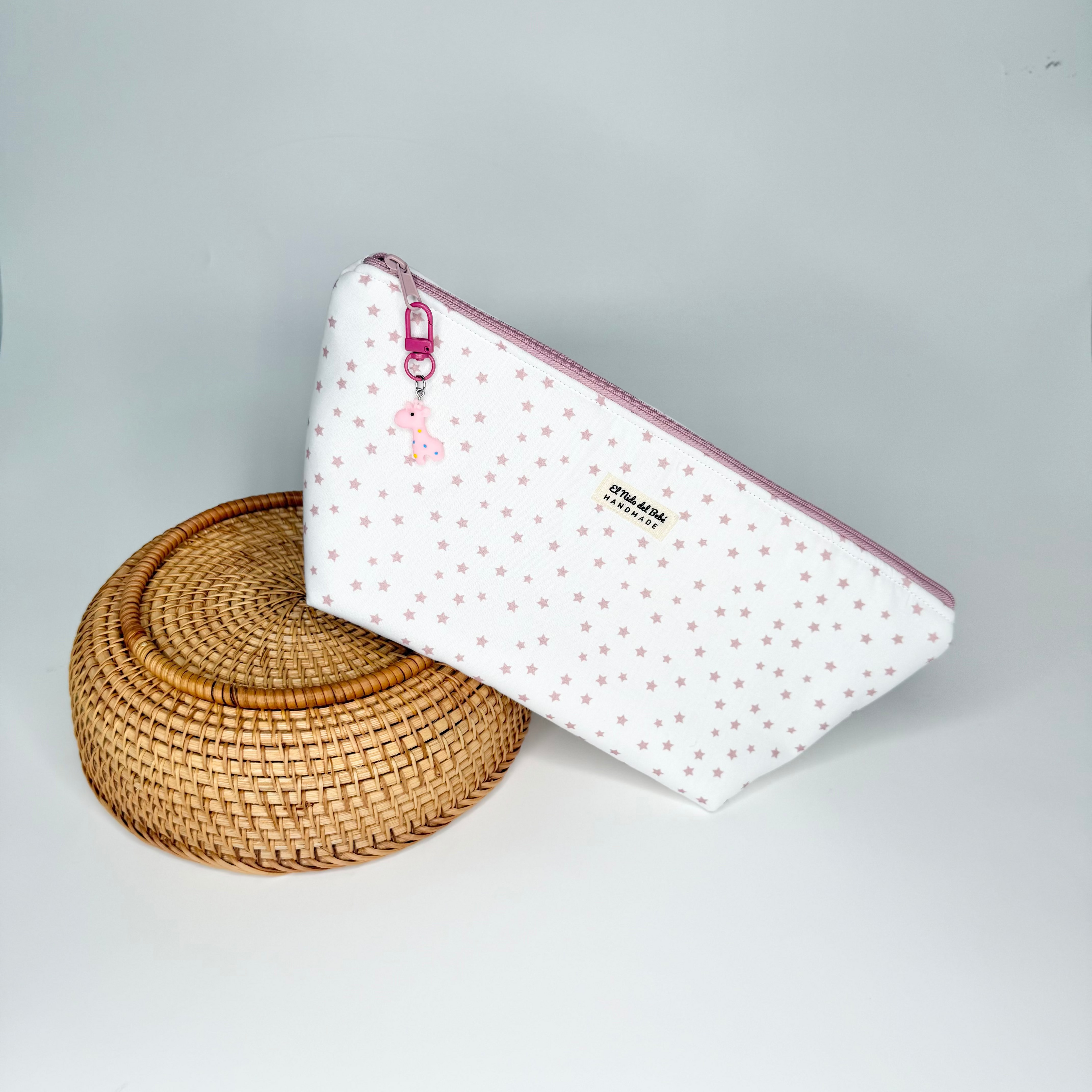 Neceser Impermeable Pañalera Estrellas Rosa