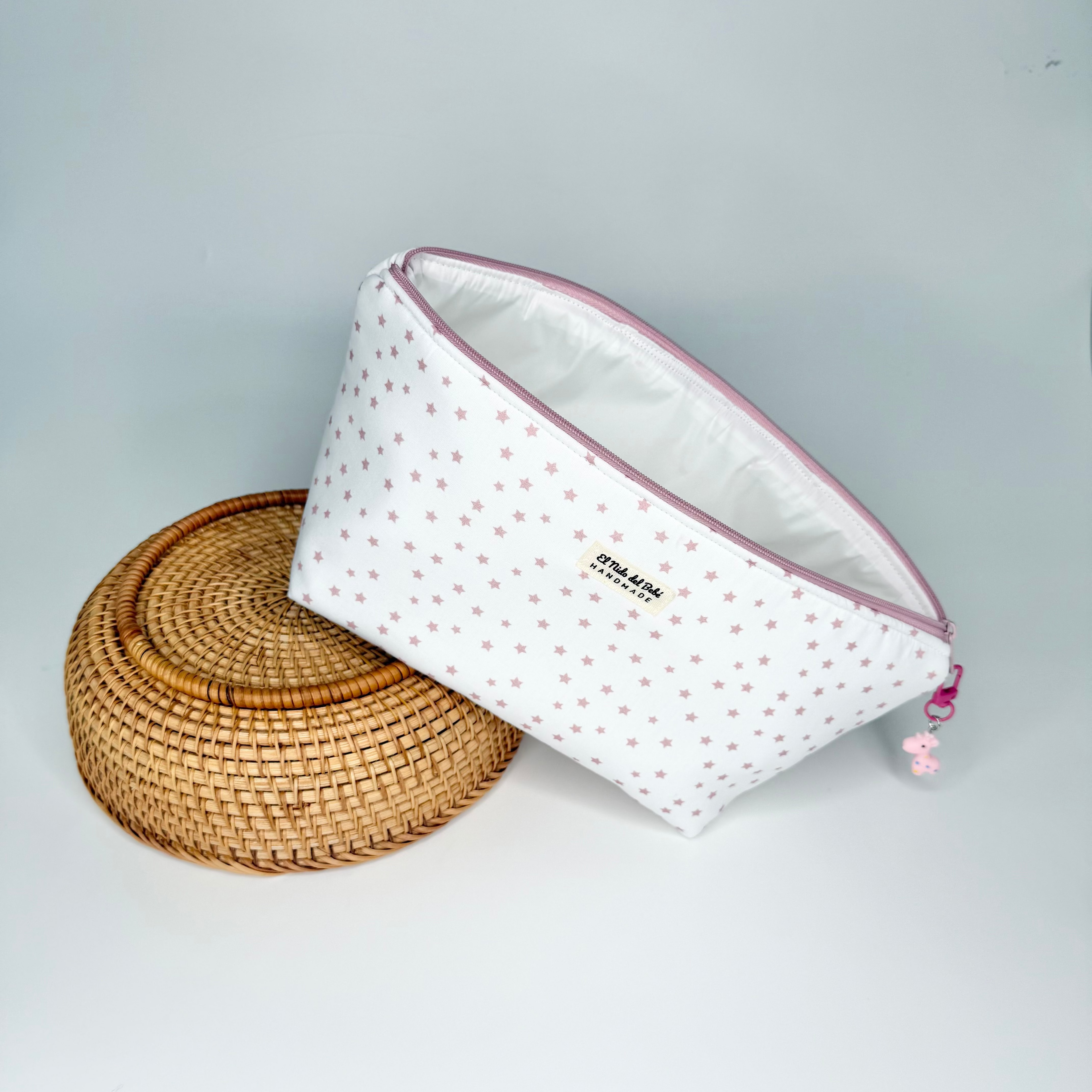 Neceser Impermeable Pañalera Estrellas Rosa