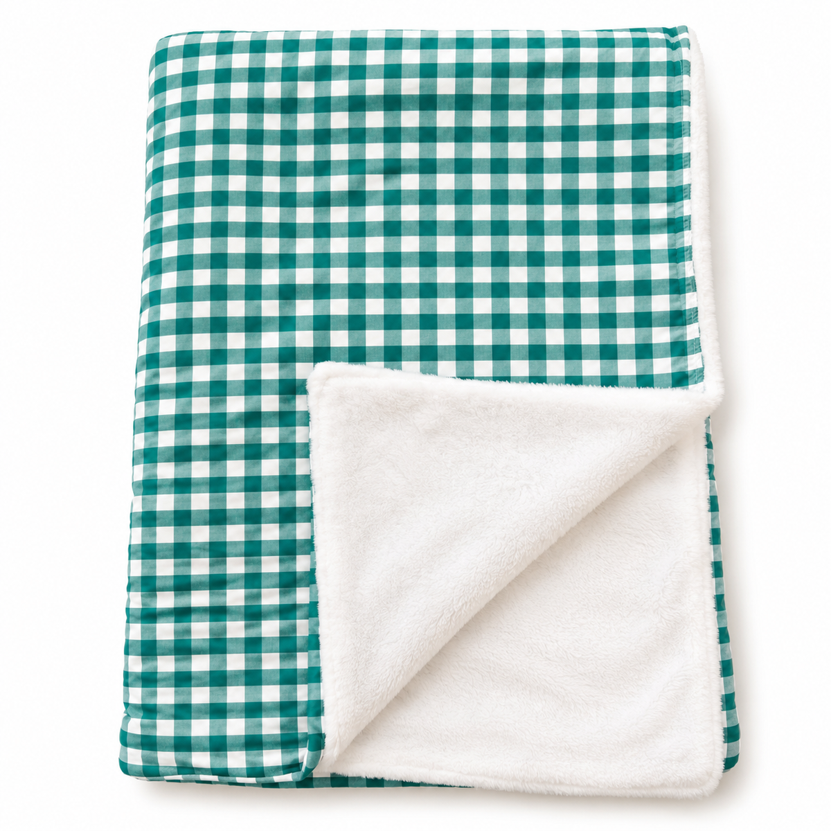 Manta Bebé Personalizada Vichy Verde y Blanco