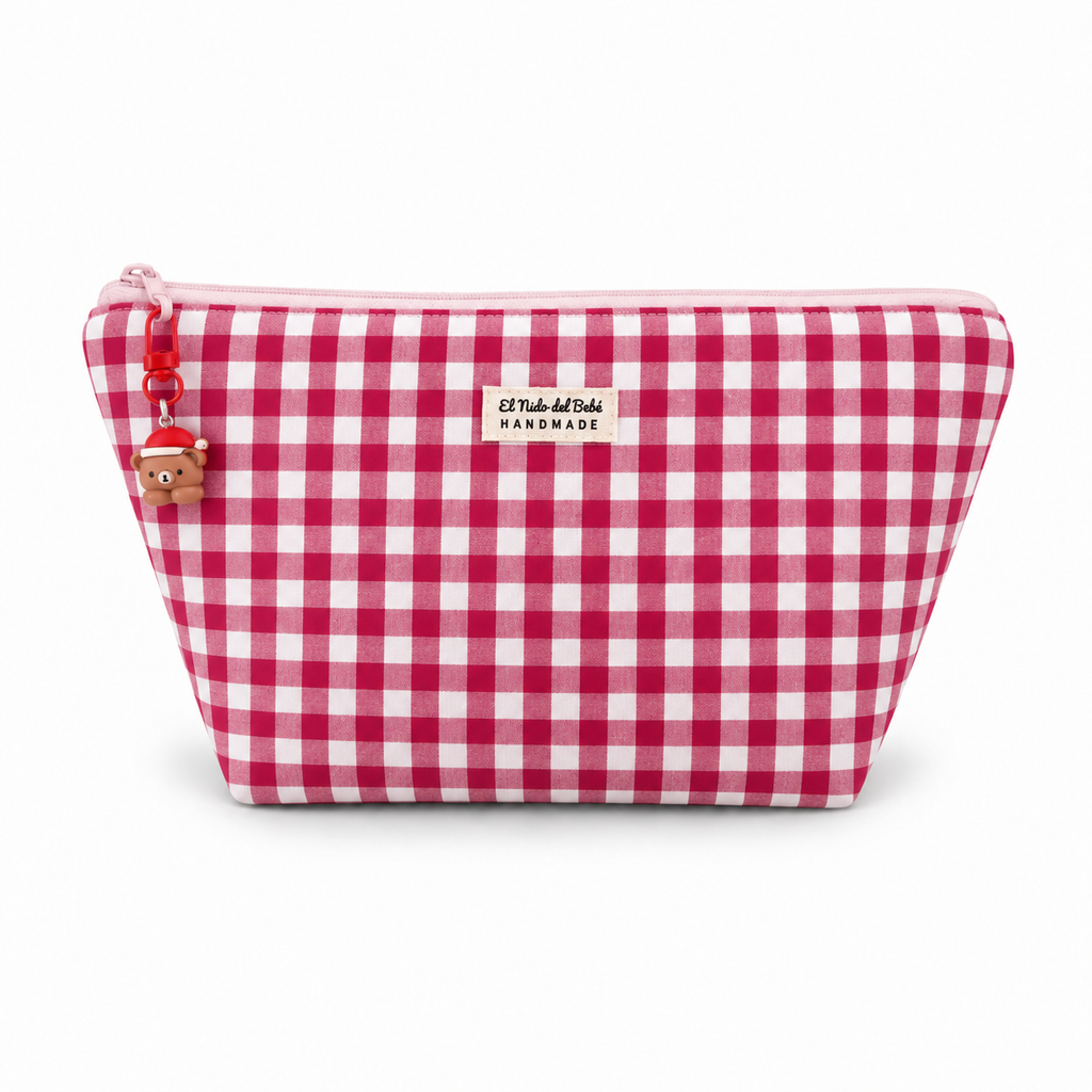 Neceser Impermeable Pañalera Vichy Granate