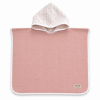 Poncho Waffle Rosa Palo y Estrellas Rosas 6-12 meses