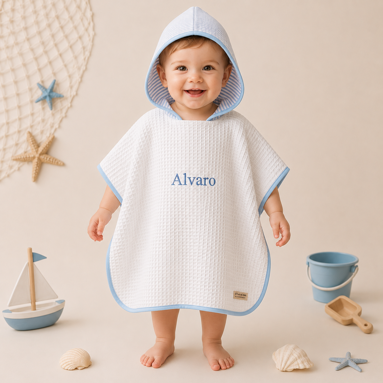 Poncho de Baño hecho a mano y personalizado para Bebés y Niños