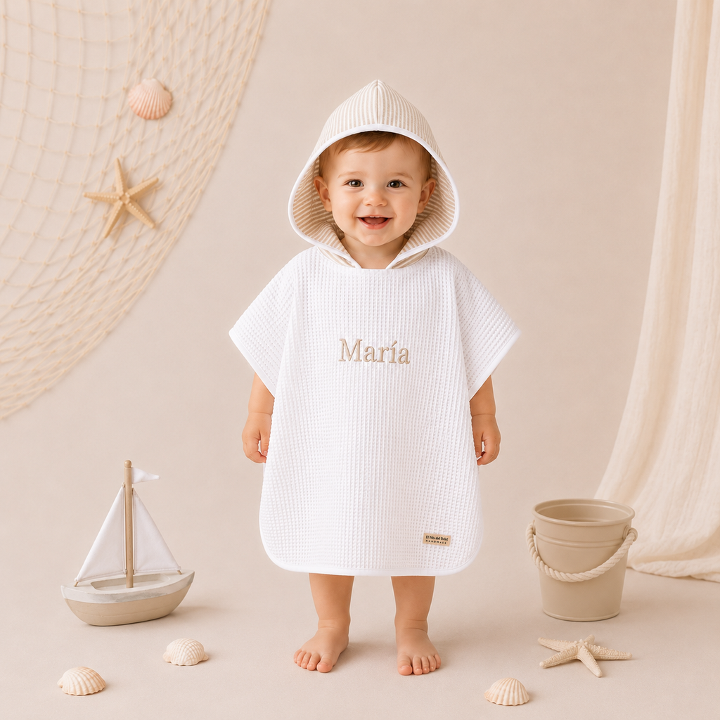 Poncho de Baño hecho a mano y personalizado para Bebés y Niños