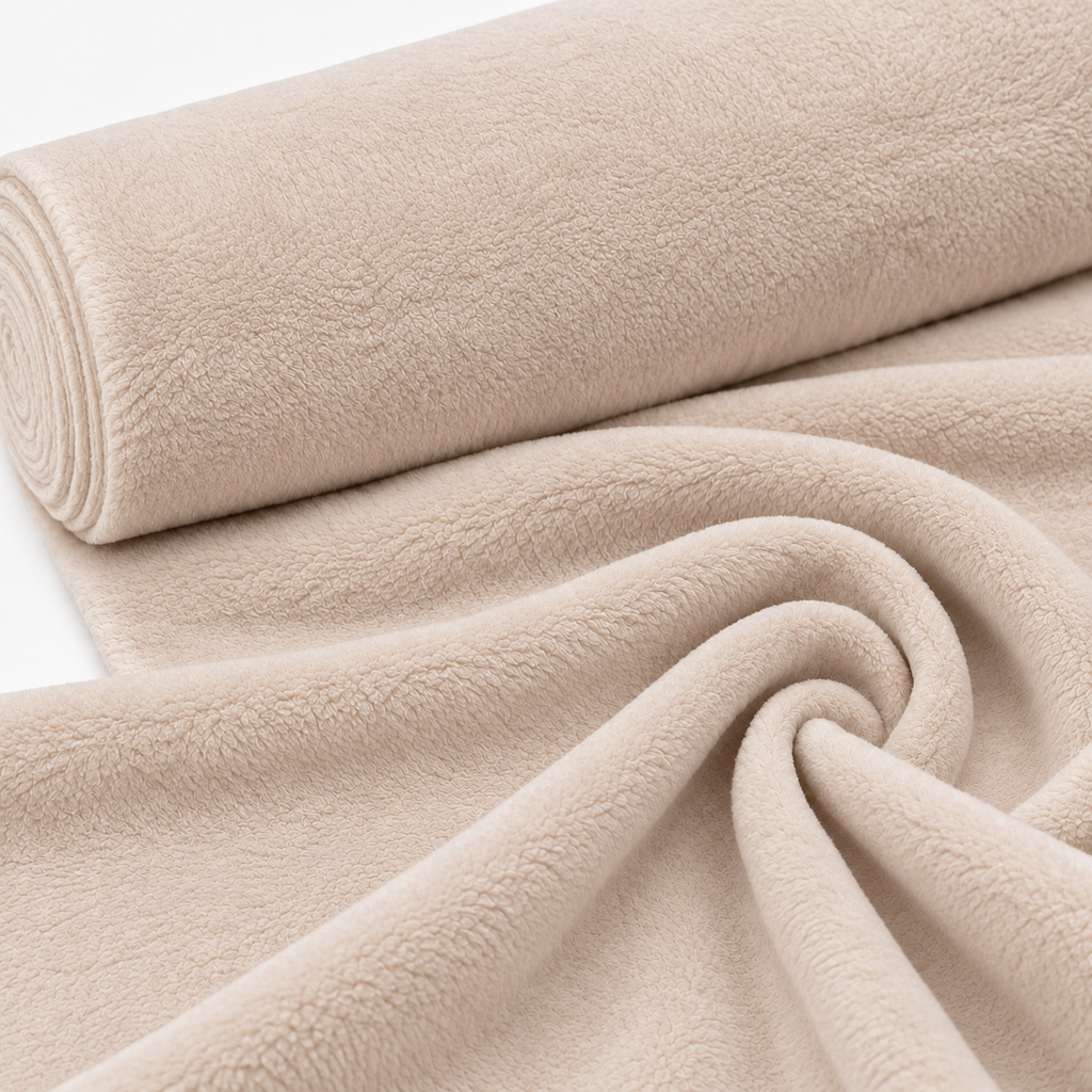 Tela Coralina Beige Suave para Bebé – OEKO-TEX®