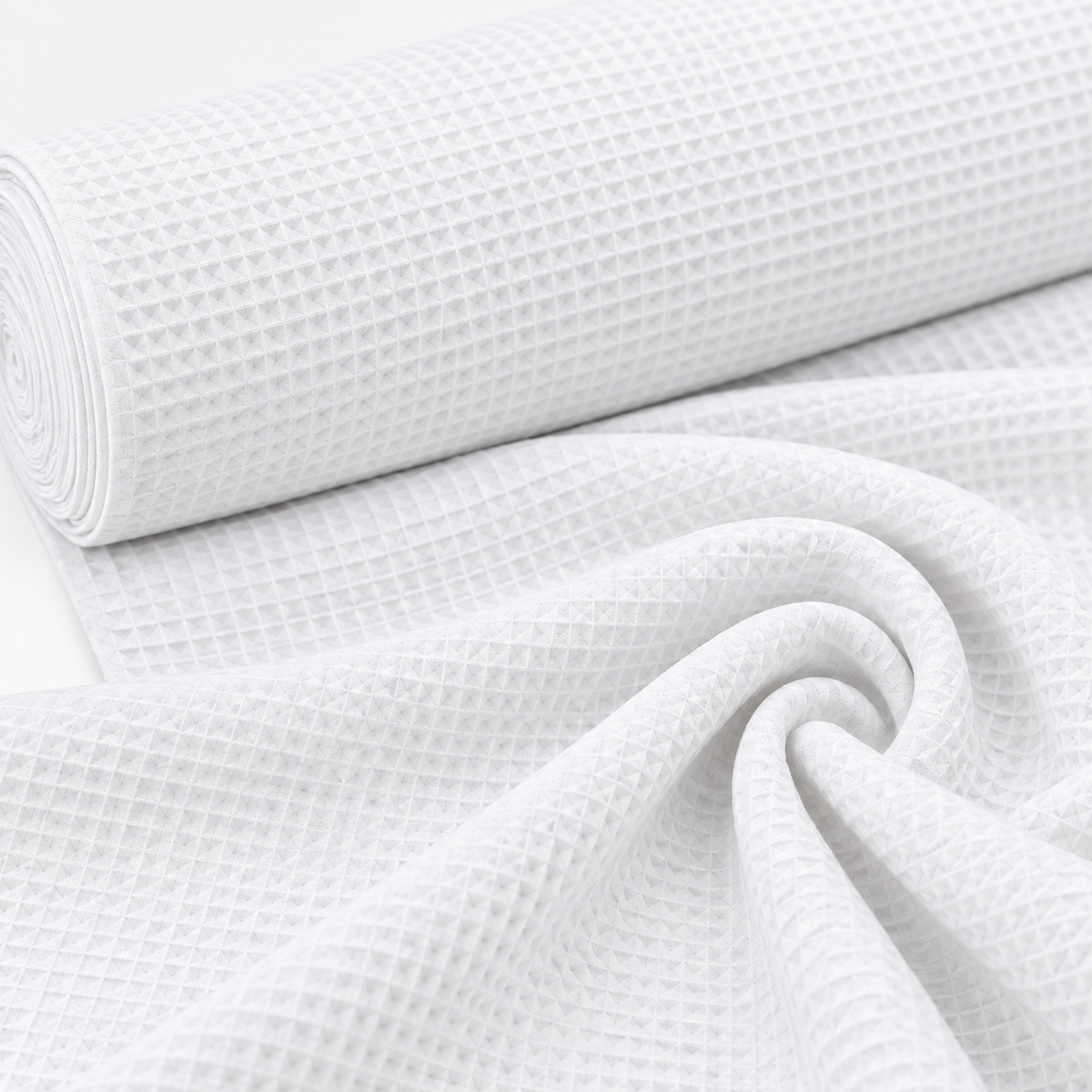 Tela Waffle de Algodón 100% Blanco – OEKO-TEX®