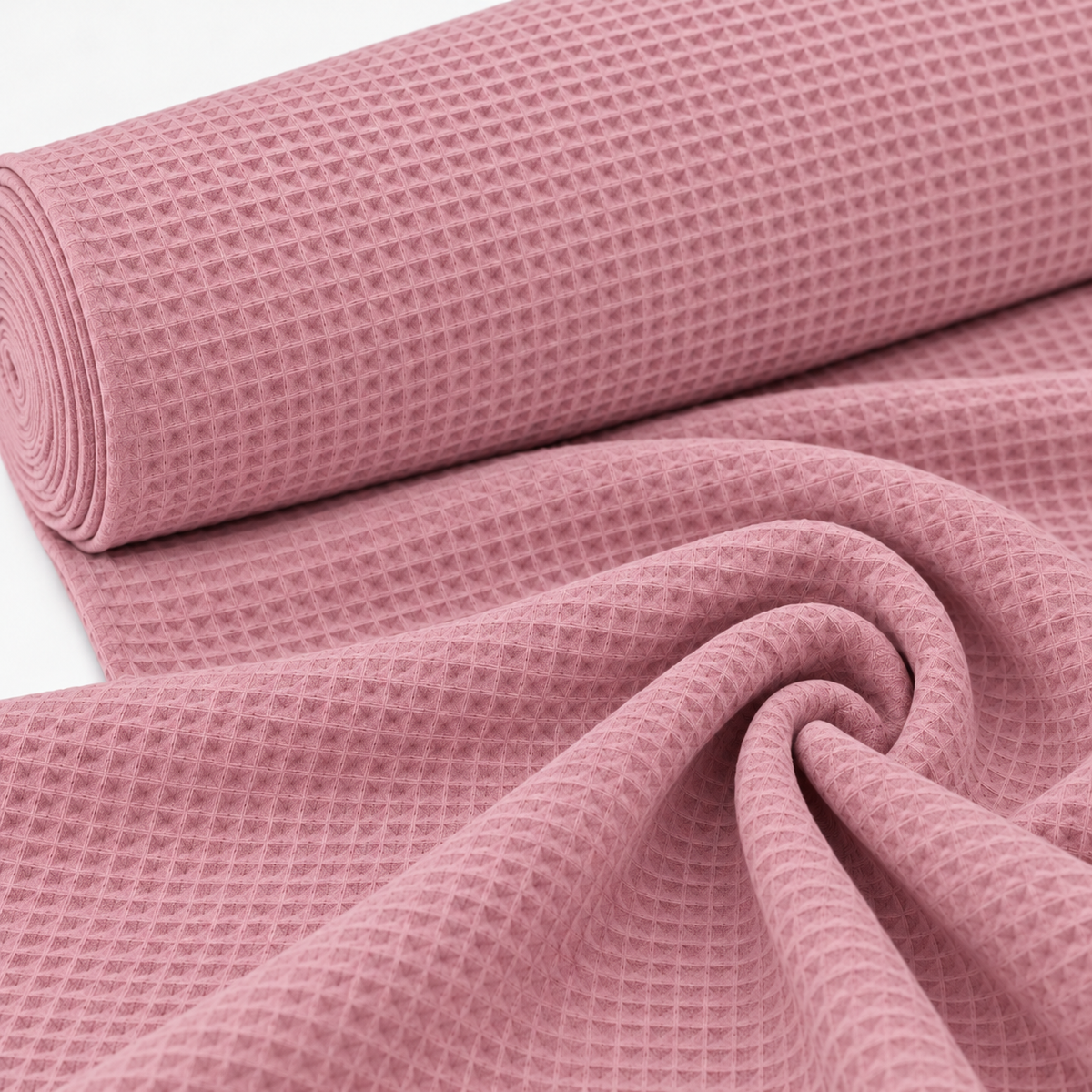 Tela Waffle de Algodón 100% Rosa Palo – OEKO-TEX®