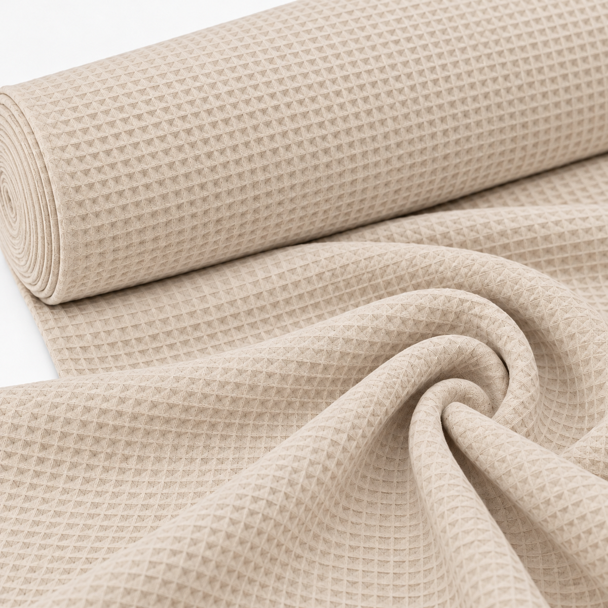 Tela Waffle de Algodón 100% Beige – OEKO-TEX®