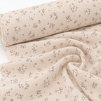 Tela Muselina de Algodón 100% Flores Beige – OEKO-TEX®