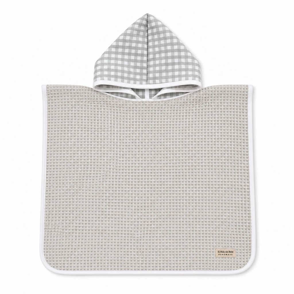 Poncho Vichy Gris 6-12 meses