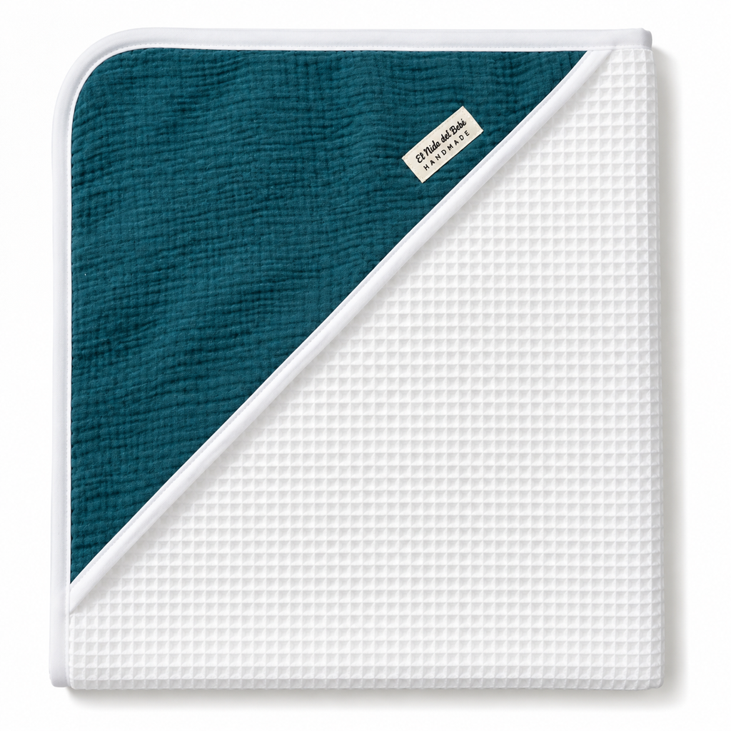Capa de Baño Waffle Azul Petróleo
