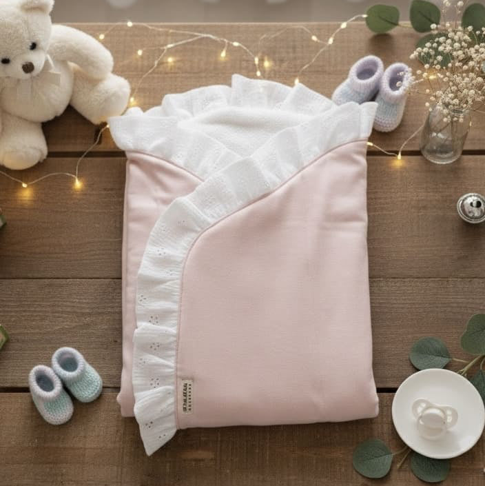 Arrullo Recién Nacido Rosa Pastel y Blanco