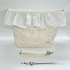 Bolso bombonera Flores Beige