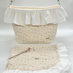 Bolso Bombonera Flores Beige