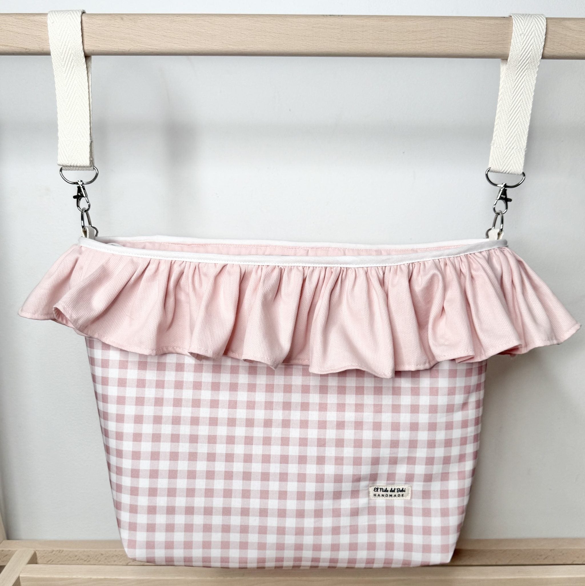Bolso Bombonera vichy rosa