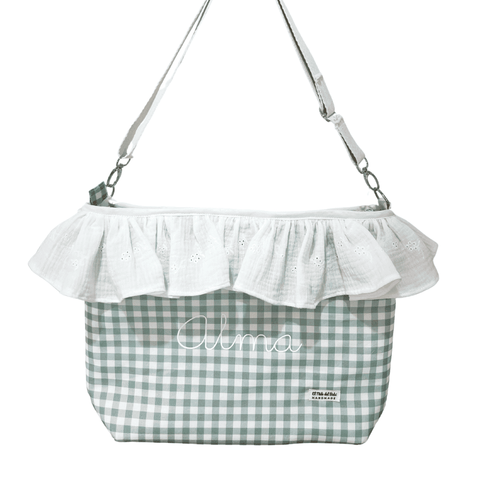 Bolso bombonera vichy verde